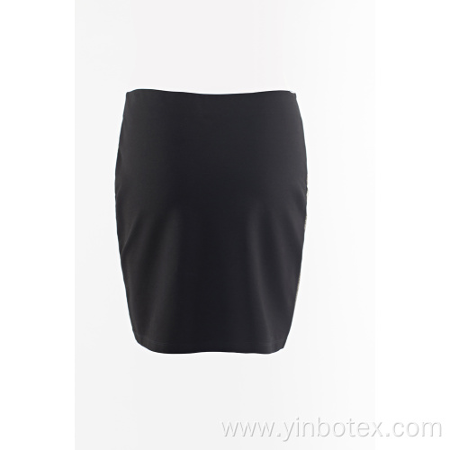 PU mixed knit skirt joint